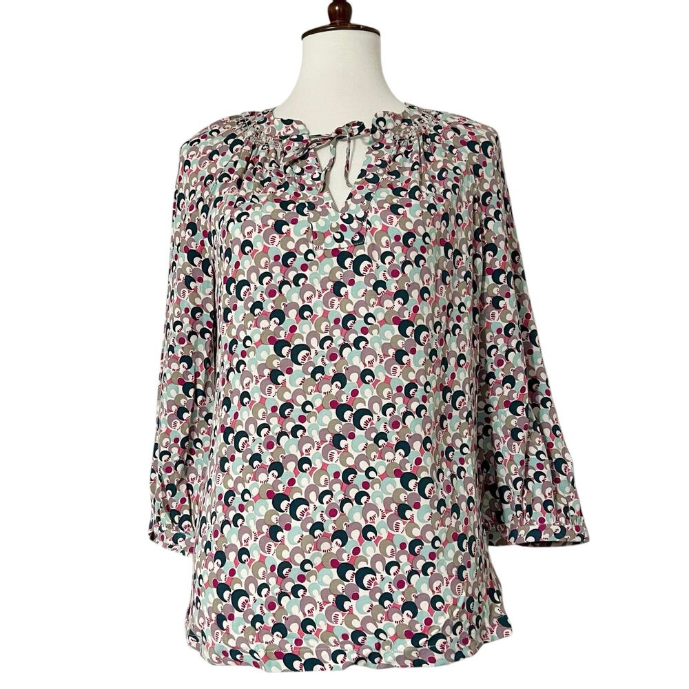 Boden Women's Multicolored 3/4 Sleeves Shirt Blouse Top Size 8